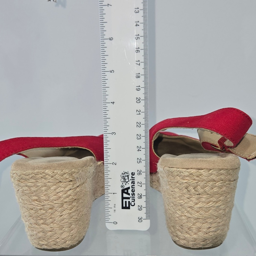 Kim Rogers Dyann Red Espadrille Wedge Sandals Womens 8.5M WRS20-12556-004-78 - Picture 3 of 9